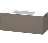 Duravit L-Cube c-bonded Ensemble suspendu, 1 tiroir, sans trop-plein, sans trou pour robinetterie, 1200x500x480mm, LC6919N9090, LC6919N9090, Colorazione: Flanella Grigio seta opaco laccato opaco