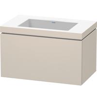 Duravit L-Cube c-bonded Ensemble suspendu, 1 tiroir, sans trop-plein, sans trou pour robinetterie, 800x500x480mm, LC6917N8383, LC6917N8383, Colorazione: Decoro Taupe Supermatt