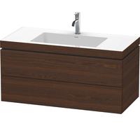 Duravit L-Cube c-bonded Ensemble suspendu, 2 tiroirs, sans trop-plein, 1 trou pour robinet, 1000x500x480mm, LC6928O6969, LC6928O6969, Colorazione: Noce spazzolato Impiallacciatura in vero legno