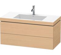 Duravit L-Cube c-bonded Ensemble suspendu, 2 tiroirs, sans trop-plein, 1 trou pour robinet, 1000x500x480mm, LC6928O3030, LC6928O3030, Colorazione: Rovere naturale decorativo