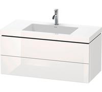 Duravit L-Cube c-bonded Ensemble suspendu, 2 tiroirs, sans trop-plein, 1 trou pour robinet, 1000x500x480mm, LC6928O8080, LC6928O8080, Colorazione: Decoro grafite super opaco