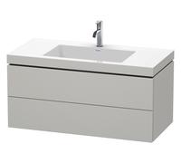 Duravit L-Cube c-bonded Ensemble suspendu, 2 tiroirs, sans trop-plein, 1 trou pour robinet, 1000x500x480mm, LC6928O0707, LC6928O0707, Colorazione: Decoro grigio cemento opaco