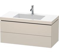 Duravit L-Cube c-bonded Ensemble suspendu, 2 tiroirs, sans trop-plein, 1 trou pour robinet, 1000x500x480mm, LC6928O9191, LC6928O9191, Colorazione: Taupe Matt DÃ©cor