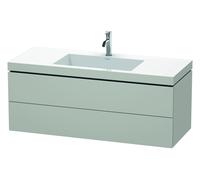 Duravit L-Cube c-bonded Ensemble suspendu, 2 tiroirs, sans trop-plein, 1 trou pour robinet, 1200x500x480mm, LC6929O0707, LC6929O0707, Colorazione: Decoro grigio cemento opaco