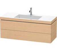Duravit L-Cube c-bonded Ensemble suspendu, 2 tiroirs, sans trop-plein, 1 trou pour robinet, 1200x500x480mm, LC6929O3030, LC6929O3030, Colorazione: Rovere naturale decorativo