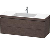 Duravit L-Cube c-bonded Ensemble suspendu, 2 tiroirs, sans trop-plein, 1 trou pour robinet, 1200x500x480mm, LC6929O7272, LC6929O7272, Colorazione: impiallacciato in vero legno di quercia scuro spazzol