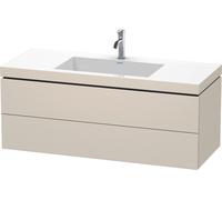 Duravit L-Cube c-bonded Ensemble suspendu, 2 tiroirs, sans trop-plein, 1 trou pour robinet, 1200x500x480mm, LC6929O8383, LC6929O8383, Colorazione: Decoro Taupe Supermatt