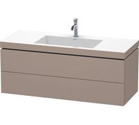 Duravit L-Cube c-bonded Ensemble suspendu, 2 tiroirs, sans trop-plein, 1 trou pour robinet, 1200x500x480mm, LC6929O4343, LC6929O4343, Colorazione: Basalto opaco decoro opaco