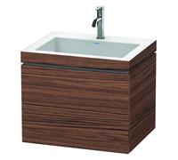 Duravit L-Cube c-bonded Ensemble suspendu, 2 tiroirs, sans trop-plein, 1 trou pour robinet, 600x500x480mm, LC6926O2121, LC6926O2121, Colorazione: Decorazione in noce scuro