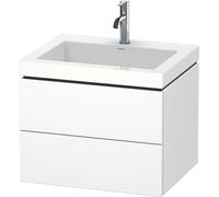 Duravit L-Cube c-bonded Ensemble suspendu, 2 tiroirs, sans trop-plein, 1 trou pour robinet, 600x500x480mm, LC6926O8484, LC6926O8484, Colorazione: Decoro bianco super opaco