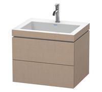 Duravit L-Cube c-bonded Ensemble suspendu, 2 tiroirs, sans trop-plein, 1 trou pour robinet, 600x500x480mm, LC6926O7575, LC6926O7575, Colorazione: Arredamento in lino