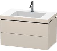 Duravit L-Cube c-bonded Ensemble suspendu, 2 tiroirs, sans trop-plein, 1 trou pour robinet, 800x500x480mm, LC6927O9191, LC6927O9191, Colorazione: Taupe Matt DÃ©cor