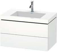 Duravit L-Cube c-bonded Ensemble suspendu, 2 tiroirs, sans trop-plein, 1 trou pour robinet, 800x500x480mm, LC6927O8484, LC6927O8484, Colorazione: Decoro bianco super opaco