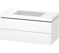 Duravit L-Cube c-bonded Ensemble suspendu, 2 tiroirs, sans trop-plein, sans trou pour robinetterie, 1000x500x480mm, LC6928N8484, LC6928N8484, Colorazione: Decoro bianco super opaco