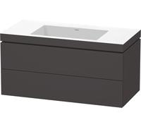 Duravit L-Cube c-bonded Ensemble suspendu, 2 tiroirs, sans trop-plein, sans trou pour robinetterie, 1000x500x480mm, LC6928N8080, LC6928N8080, Colorazione: Decoro grafite super opaco