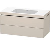 Duravit L-Cube c-bonded Ensemble suspendu, 2 tiroirs, sans trop-plein, sans trou pour robinetterie, 1000x500x480mm, LC6928N9191, LC6928N9191, Colorazione: Taupe Matt DÃ©cor