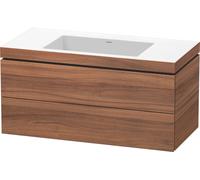 Duravit L-Cube c-bonded Ensemble suspendu, 2 tiroirs, sans trop-plein, sans trou pour robinetterie, 1000x500x480mm, LC6928N7979, LC6928N7979, Colorazione: Decorazione naturale in noce