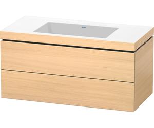 Duravit L-Cube c-bonded Ensemble suspendu, 2 tiroirs, sans trop-plein, sans trou pour robinetterie, 1000x500x480mm, LC6928N7171, LC6928N7171, Colorazione: Rovere mediterraneo impiallacciato in vero le