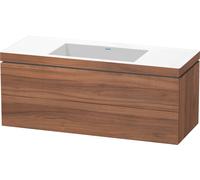 Duravit L-Cube c-bonded Ensemble suspendu, 2 tiroirs, sans trop-plein, sans trou pour robinetterie, 1200x500x480mm, LC6929N7979, LC6929N7979, Colorazione: Decorazione naturale in noce