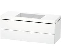 Duravit L-Cube c-bonded Ensemble suspendu, 2 tiroirs, sans trop-plein, sans trou pour robinetterie, 1200x500x480mm, LC6929N8484, LC6929N8484, Colorazione: Decoro bianco super opaco
