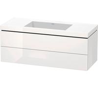 Duravit L-Cube c-bonded Ensemble suspendu, 2 tiroirs, sans trop-plein, sans trou pour robinetterie, 1200x500x480mm, LC6929N8585, LC6929N8585, Colorazione: Laccato lucido bianco
