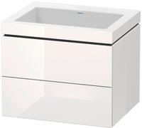 Duravit L-Cube c-bonded Ensemble suspendu, 2 tiroirs, sans trop-plein, sans trou pour robinetterie, 600x500x480mm, LC6926N2222, LC6926N2222, Colorazione: Decoro bianco lucido