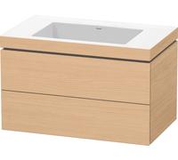 Duravit L-Cube c-bonded Ensemble suspendu, 2 tiroirs, sans trop-plein, sans trou pour robinetterie, 800x500x480mm, LC6927N3030, LC6927N3030, Colorazione: Rovere naturale decorativo
