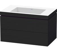 Duravit L-Cube c-bonded Ensemble suspendu, 2 tiroirs, sans trop-plein, sans trou pour robinetterie, 800x500x480mm, LC6927N1616, LC6927N1616, Colorazione: Rovere nero decorativo