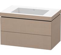 Duravit L-Cube c-bonded Ensemble suspendu, 2 tiroirs, sans trop-plein, sans trou pour robinetterie, 800x500x480mm, LC6927N7575, LC6927N7575, Colorazione: Arredamento in lino