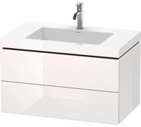 Duravit L-Cube c-bonded Ensemble suspendu, 2 tiroirs, sans trop-plein, sans trou pour robinetterie, 800x500x480mm, LC6927N2121, LC6927N2121, Colorazione: Decorazione in noce scuro