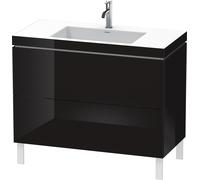 Duravit L-Cube c-bonded Ensemble vertical, 2 tiroirs, sans trop-plein, 1 trou pour robinet, 1000x698x480mm, LC6938O4040, LC6938O4040, Colorazione: Laccato nero lucido