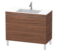 Duravit L-Cube c-bonded Ensemble vertical, 2 tiroirs, sans trop-plein, 1 trou pour robinet, 1000x698x480mm, LC6938O2121, LC6938O2121, Colorazione: Decorazione in noce scuro