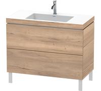 Duravit L-Cube c-bonded Ensemble vertical, 2 tiroirs, sans trop-plein, 1 trou pour robinet, 1000x698x480mm, LC6938O5555, LC6938O5555, Colorazione: Rovere marmorizzato Decorazione