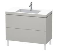 Duravit L-Cube c-bonded Ensemble vertical, 2 tiroirs, sans trop-plein, 1 trou pour robinet, 1000x698x480mm, LC6938O0707, LC6938O0707, Colorazione: Decoro grigio cemento opaco