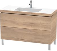 Duravit L-Cube c-bonded Ensemble vertical, 2 tiroirs, sans trop-plein, 1 trou pour robinet, 1200x698x480mm, LC6939O5555, LC6939O5555, Colorazione: Rovere marmorizzato Decorazione