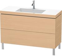 Duravit L-Cube c-bonded Ensemble vertical, 2 tiroirs, sans trop-plein, 1 trou pour robinet, 1200x698x480mm, LC6939O3030, LC6939O3030, Colorazione: Rovere naturale decorativo