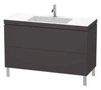 Duravit L-Cube c-bonded Ensemble vertical, 2 tiroirs, sans trop-plein, 1 trou pour robinet, 1200x698x480mm, LC6939O8080, LC6939O8080, Colorazione: Decoro grafite super opaco