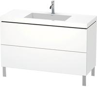 Duravit L-Cube c-bonded Ensemble vertical, 2 tiroirs, sans trop-plein, 1 trou pour robinet, 1200x698x480mm, LC6939O8484, LC6939O8484, Colorazione: Decoro bianco super opaco