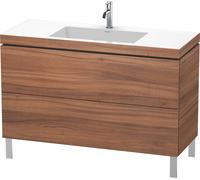 Duravit L-Cube c-bonded Ensemble vertical, 2 tiroirs, sans trop-plein, 1 trou pour robinet, 1200x698x480mm, LC6939O7979, LC6939O7979, Colorazione: Decorazione naturale in noce