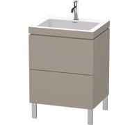 Duravit L-Cube c-bonded Ensemble vertical, 2 tiroirs, sans trop-plein, 1 trou pour robinet, 600x698x480mm, LC6936O4343, LC6936O4343, Colorazione: Basalto opaco decoro opaco