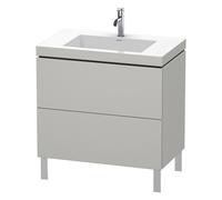 Duravit L-Cube c-bonded Ensemble vertical, 2 tiroirs, sans trop-plein, 1 trou pour robinet, 800x698x480mm, LC6937O0707, LC6937O0707, Colorazione: Decoro grigio cemento opaco