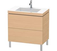 Duravit L-Cube c-bonded Ensemble vertical, 2 tiroirs, sans trop-plein, 1 trou pour robinet, 800x698x480mm, LC6937O3030, LC6937O3030, Colorazione: Rovere naturale decorativo