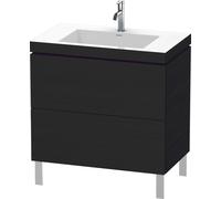 Duravit L-Cube c-bonded Ensemble vertical, 2 tiroirs, sans trop-plein, 1 trou pour robinet, 800x698x480mm, LC6937O1616, LC6937O1616, Colorazione: Rovere nero decorativo