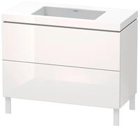 Duravit L-Cube c-bonded Ensemble vertical, 2 tiroirs, sans trop-plein, sans trou pour robinetterie, 1000x698x480mm, LC6938N2222, LC6938N2222, Colorazione: Decoro bianco lucido