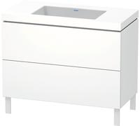 Duravit L-Cube c-bonded Ensemble vertical, 2 tiroirs, sans trop-plein, sans trou pour robinetterie, 1000x698x480mm, LC6938N8484, LC6938N8484, Colorazione: Decoro bianco super opaco