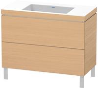 Duravit L-Cube c-bonded Ensemble vertical, 2 tiroirs, sans trop-plein, sans trou pour robinetterie, 1000x698x480mm, LC6938N3030, LC6938N3030, Colorazione: Rovere naturale decorativo