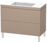 Duravit L-Cube c-bonded Ensemble vertical, 2 tiroirs, sans trop-plein, sans trou pour robinetterie, 1000x698x480mm, LC6938N7575, LC6938N7575, Colorazione: Arredamento in lino