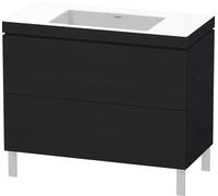 Duravit L-Cube c-bonded Ensemble vertical, 2 tiroirs, sans trop-plein, sans trou pour robinetterie, 1000x698x480mm, LC6938N1616, LC6938N1616, Colorazione: Rovere nero decorativo