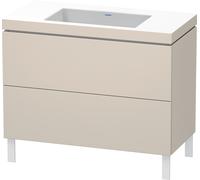 Duravit L-Cube c-bonded Ensemble vertical, 2 tiroirs, sans trop-plein, sans trou pour robinetterie, 1000x698x480mm, LC6938N9191, LC6938N9191, Colorazione: Taupe Matt DÃ©cor
