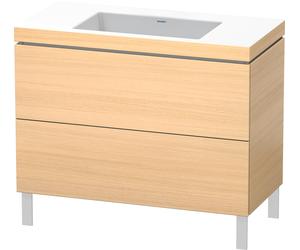 Duravit L-Cube c-bonded Ensemble vertical, 2 tiroirs, sans trop-plein, sans trou pour robinetterie, 1000x698x480mm, LC6938N7171, LC6938N7171, Colorazione: Rovere mediterraneo impiallacciato in vero le